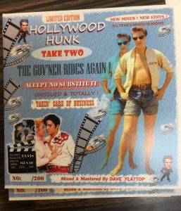 Retro look card wallet with hollywood vibe, man in sunglasses and hollwood couple dancing