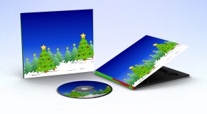 Christmas tree sky snow on a digipak and CD