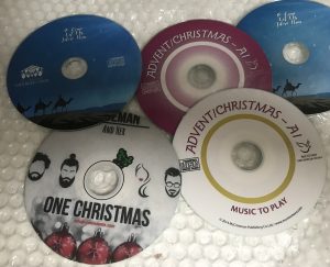 Discs with christmas imagesand sentiments