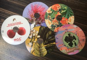 cd discs with complex and vibrant colours