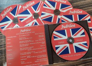 discs with union jack in a case